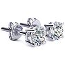 1 Carat Colorless Diamond Stud Earrings In 14 Karat White Gold Image-2