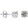 1.65 Carat Colorless Diamond Stud Earrings 14 Karat White Gold Image-1