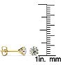 1.10 Carat Colorless Diamond Stud Earrings In Martini Setting, 14 Karat Yellow Gold Image-3