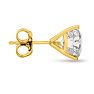 1.45 Carat Colorless Diamond Stud Earrings in 14 Karat Yellow Gold Martini Setting Image-4
