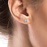 1.20 Carat Colorless Diamond Stud Earrings In 14 Karat White Gold. Rare Size, Amazing Price! Image-4