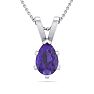 1/2 Carat Pear Shape Amethyst Necklace In Sterling Silver, 18 Inches Image-1