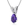 1/2 Carat Pear Shape Amethyst Necklace In Sterling Silver, 18 Inches Image-2