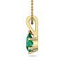 1/2 Carat Pear Shape Emerald Necklaces In 14 Karat Yellow Gold Over Sterling Silver, 18 Inch Chain Image-3