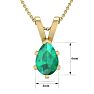 1/2 Carat Pear Shape Emerald Necklaces In 14 Karat Yellow Gold Over Sterling Silver, 18 Inch Chain Image-5