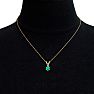 1/2 Carat Pear Shape Emerald Necklaces In 14 Karat Yellow Gold Over Sterling Silver, 18 Inch Chain Image-6