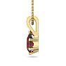 Garnet Necklace: Garnet Jewelry: 1/2 Carat Pear Shape Garnet Necklace In 14K Yellow Gold Over Sterling Silver, 18 Inches Image-3