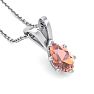 1/2 Carat Pear Shape Morganite Necklace In Sterling Silver With 18 Inch Chain Image-4