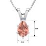 1/2 Carat Pear Shape Morganite Necklace In Sterling Silver With 18 Inch Chain Image-5