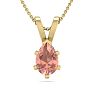 1/2 Carat Pear Shape Morganite Necklace In 14K Yellow Gold Over Sterling Silver With 18 Inch Chain Image-1