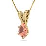 1/2 Carat Pear Shape Morganite Necklace In 14K Yellow Gold Over Sterling Silver With 18 Inch Chain Image-2