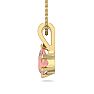 1/2 Carat Pear Shape Morganite Necklace In 14K Yellow Gold Over Sterling Silver With 18 Inch Chain Image-3