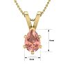 1/2 Carat Pear Shape Morganite Necklace In 14K Yellow Gold Over Sterling Silver With 18 Inch Chain Image-5