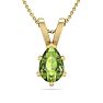 1/2 Carat Pear Shape Peridot Necklace In 14K Yellow Gold Over Sterling Silver, 18 Inches Image-1