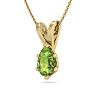1/2 Carat Pear Shape Peridot Necklace In 14K Yellow Gold Over Sterling Silver, 18 Inches Image-2