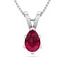 1/2 Carat Pear Shape Ruby Necklace In Sterling Silver, 18 Inches Image-1