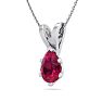 1/2 Carat Pear Shape Ruby Necklace In Sterling Silver, 18 Inches Image-2