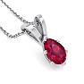 1/2 Carat Pear Shape Ruby Necklace In Sterling Silver, 18 Inches Image-4
