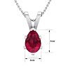 1/2 Carat Pear Shape Ruby Necklace In Sterling Silver, 18 Inches Image-5