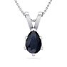 1/2 Carat Pear Shape Sapphire Necklace In Sterling Silver, 18 Inches Image-1