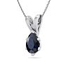 1/2 Carat Pear Shape Sapphire Necklace In Sterling Silver, 18 Inches Image-2