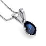 1/2 Carat Pear Shape Sapphire Necklace In Sterling Silver, 18 Inches Image-4