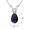 1/2 Carat Pear Shape Sapphire Necklace In Sterling Silver, 18 Inches Image-5