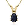 1/2 Carat Pear Shape Sapphire Necklace In 14K Yellow Gold Over Sterling Silver, 18 Inches Image-1