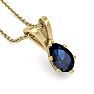 1/2 Carat Pear Shape Sapphire Necklace In 14K Yellow Gold Over Sterling Silver, 18 Inches Image-4