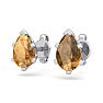 1 Carat Pear Shape Citrine Stud Earrings In Sterling Silver Image-2