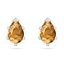 1 Carat Pear Shape Citrine Stud Earrings In Sterling Silver Image-4