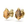 1 Carat Pear Shape Citrine Stud Earrings In 14K Yellow Gold Over Sterling Silver Image-2
