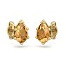 1 Carat Pear Shape Citrine Stud Earrings In 14K Yellow Gold Over Sterling Silver Image-3
