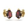 Garnet Earrings: Garnet Jewelry: 1 Carat Pear Shape Garnet Stud Earrings In 14K Yellow Gold Over Sterling Silver Image-3