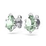 1 Carat Pear Shape Green Amethyst Stud Earrings In Sterling Silver Image-2