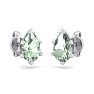 1 Carat Pear Shape Green Amethyst Stud Earrings In Sterling Silver Image-3