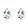 1 Carat Pear Shape Green Amethyst Stud Earrings In Sterling Silver Image-4