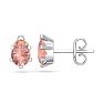 1 Carat Pear Shape Morganite Earrings Studs In Sterling Silver Image-1