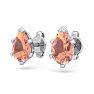 1 Carat Pear Shape Morganite Earrings Studs In Sterling Silver Image-2
