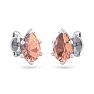 1 Carat Pear Shape Morganite Earrings Studs In Sterling Silver Image-3