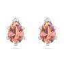 1 Carat Pear Shape Morganite Earrings Studs In Sterling Silver Image-4