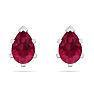 1 Carat Pear Shape Ruby Stud Earrings In Sterling Silver Image-4