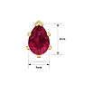 1 Carat Pear Shape Ruby Stud Earrings In 14K Yellow Gold Over Sterling Silver Image-5
