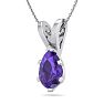 3/4 Carat Pear Shape Amethyst Necklace In Sterling Silver, 18 Inches Image-2