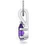 3/4 Carat Pear Shape Amethyst Necklace In Sterling Silver, 18 Inches Image-3