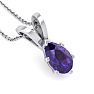 3/4 Carat Pear Shape Amethyst Necklace In Sterling Silver, 18 Inches Image-4