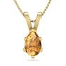 3/4 Carat Pear Shape Citrine Necklace In 14K Yellow Gold Over Sterling Silver, 18 Inches Image-1