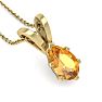 3/4 Carat Pear Shape Citrine Necklace In 14K Yellow Gold Over Sterling Silver, 18 Inches Image-4