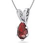 Garnet Necklace: Garnet Jewelry: 1 Carat Pear Shape Garnet Necklace In Sterling Silver, 18 Inches Image-2