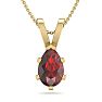 Garnet Necklace: Garnet Jewelry: 1 Carat Pear Shape Garnet Necklace In 14K Yellow Gold Over Sterling Silver, 18 Inches Image-1